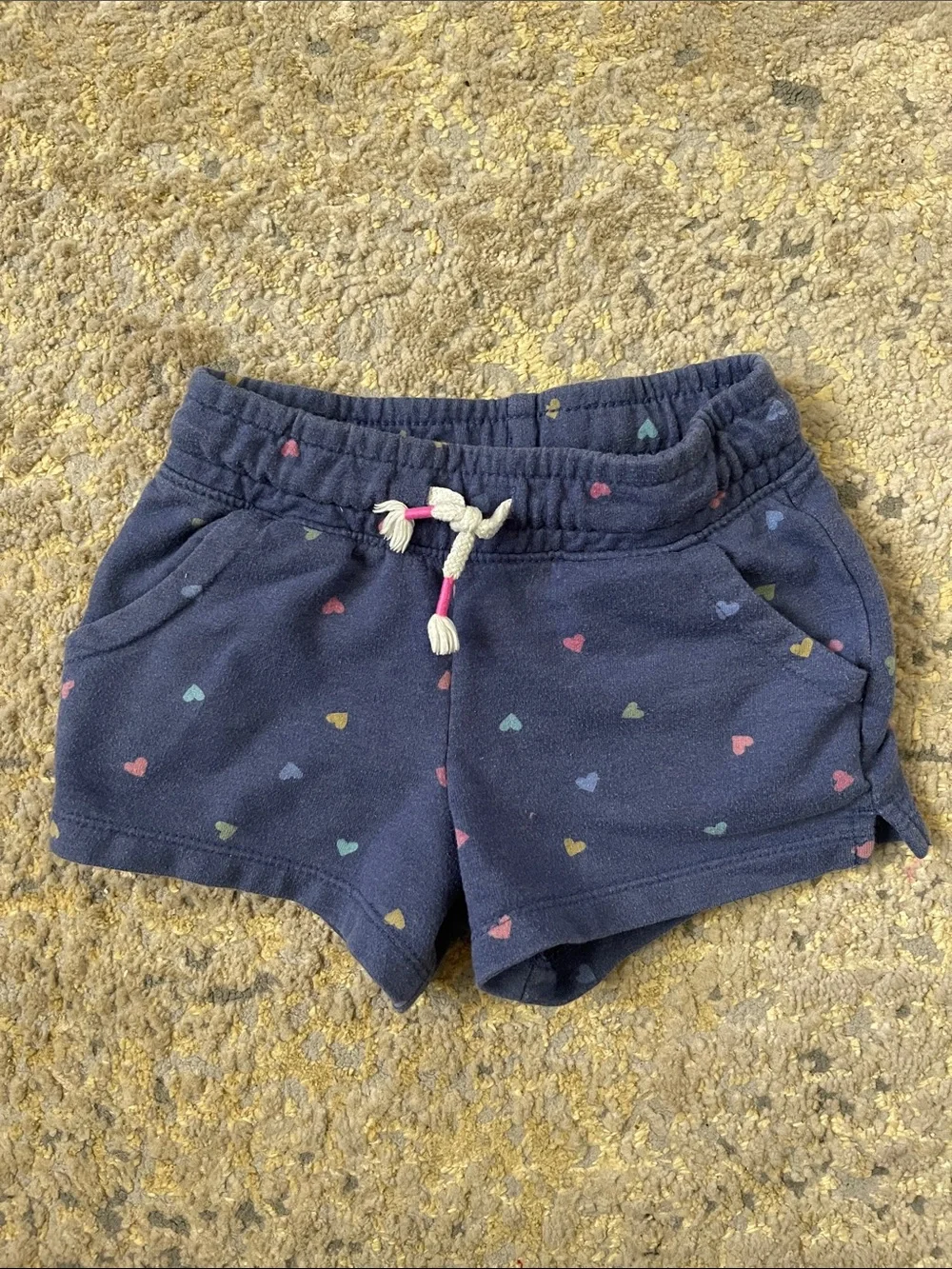 4T blue shorts with hearts